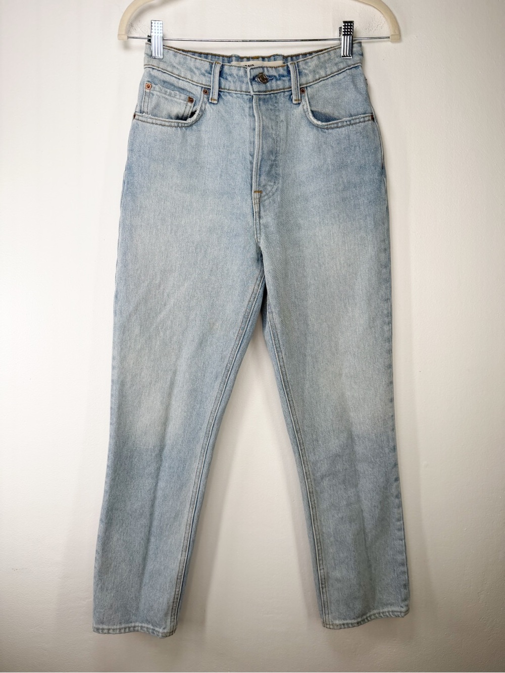Altered GRLFRND The Karolina High Rise Straight Crop Light Wash Women’s Size 25